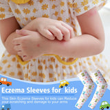 Bonuci 12 Pairs Eczema Sleeves for Kids Elastic Eczema Arm or Leg Sleeves Kids Arm Sleeves Toddler Scratch Sleeves Eczema Wet Wraps Soft UV Protection for Itch Relief Boy Girl (Medium)