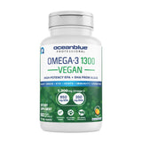 Oceanblue Professional Vegan Omega-3 1300-60 Count - Plant-Based Fish Oil Alternative, High-Potency Vegan DHA EPA Algae Oil Supplement - 30 Servings