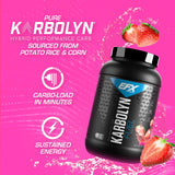 EFX Sports Karbolyn Fuel | Fast-Absorbing Carbohydrate Powder | Carb Load, Sustained Energy, Quick Recovery | Stimulant Free | 37 Servings (Strawberry)