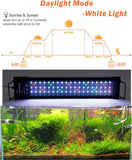 hygger Auto On Off LED Aquarium Light Extendable 12-55 Inches 7 Colors Sunrise Sunset Full Spectrum Light Fixture for Freshwater Planted Tank Build in Timer Sunrise Sunset (36W(24"-30"))