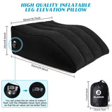 Wedge Pillow for Sleeping - Inflatable Leg Elevation Pillow for Swelling,Circulation,Leg & Back Pain Relief,Leg Support Pillow,Leg Wedge Pillows for After Aurgery,Hip,Foot,Ankle Recovery (Black)