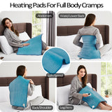 XXL Heating Pad for Back Pain & Cramps Relief - Hot Pad with 10 Heat Settings 6 Timer Auto Shut Off - 20" x 24" Heat pad - Fast Heating Moist and Dry Heat Therapy（Dark Blue）