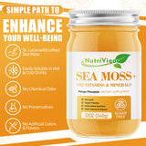 NutriVigor Sea Moss Gel,(12 OZ) Organic Sea Moss Advanced-Immune and Digestive Support,Wildcrafted Irish Seamoss Gel Supplements with 92 Vitamins and Minerals,Mango Pineapple Flavor