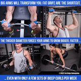 Fat Gripz Pro - The Simple Proven Way to Get Big Biceps & Forearms Fast - At Home Or In The Gym (Winner of 3 Men’s Health Magazine Awards) (2.25” Outer Diameter)