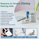 Zdzdzg Hearing Aids with Bluetooth,Hearing Aid for Seniors Rechargeable with Noise Cancelling, with Into Ear Tinnitus relief for ringing Ears and LED Power Display for Digital Hearing Aid for Adults