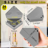 Qualirey 24 Pcs Mice Station with Keys Mouse Bait Stations Waterproof Mice Stations Outdoor Mice Traps Bait Boxes for Mice Indoor Outdoor, Bait Not Included, Suitable for Small Mice (Gray)