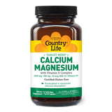 Country Life Target-Mins Calcium Magnesium with Vitamin D-Complex, 1000mg/500mg/10mcg, 120 Vegan Capsules, Certified Gluten Free, Certified Vegan, Verified Non-GMO Verified