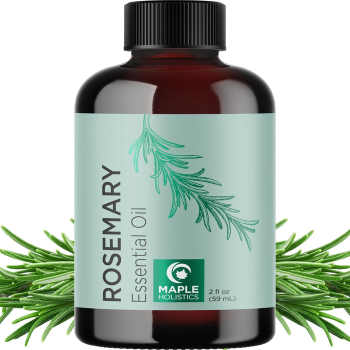 Pure Rosemary Oil for Hair Care - Volumizing Aromatherapy Rosemary Essential Oil for Diffuser Plus Hair Skin and Nail Care - Nourishing Rosemary Hair Oil for Enhanced Shine and Dry Scalp Care (2oz)