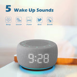 Buffbee Sound Machine & Alarm Clock 2-in-1, 18 Soothing Sound, 7 Night Light, Sleep Timer, Precise 30-Level Volume Control White Noise Machine