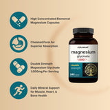 Magnesium Glycinate Supplement 1,000mg | 500mg Per Capsule, 240 Pills | 100% Chelated & Purified – Non-GMO & Gluten Free