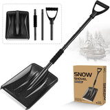 Snow Shovel for Car Driveway, 2024 New Upgrade Snow Shovels for Snow Removal, Lightweight Portable Adjustable Large Capacity Shovel Perfect for Garden, Camping, Snowman Playing and Emergency(Black)