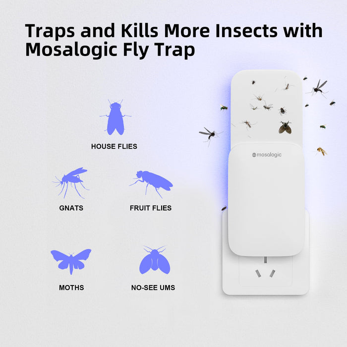 Mosalogic Indoor Fly Trap Refill Glue Cards, Double Sided Sticky Cards Replacement for UVLA1001 Fly Insect Trap - 5Pack