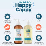 Happy Cappy Shampoo Bundle - Daily Shampoo & Body Wash, Medicated Shampoo, Manage Cradle Cap, Sensitive Skin, Dry, Itchy, Irritation Prone Skin for All Ages - Two 8 Oz Bottles