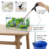 hygger Small Gravel Vacuum for Aquarium, Manual 80GPH Aquarium Gravel Cleaner Low Water Level Water Changer Fish Tank Cleaner with Pinch or Grip Run in Seconds Suction Ball Adjustable Length