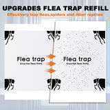 Qualirey 4 Pieces Flea Traps with 8 Sticky Disc 12 Bulbs 4 Electric Wires Flea Traps for Inside Your Home Safe Flea Light Trap for Indoor Safe to Pets and Kids (White,Square Flea Trap)