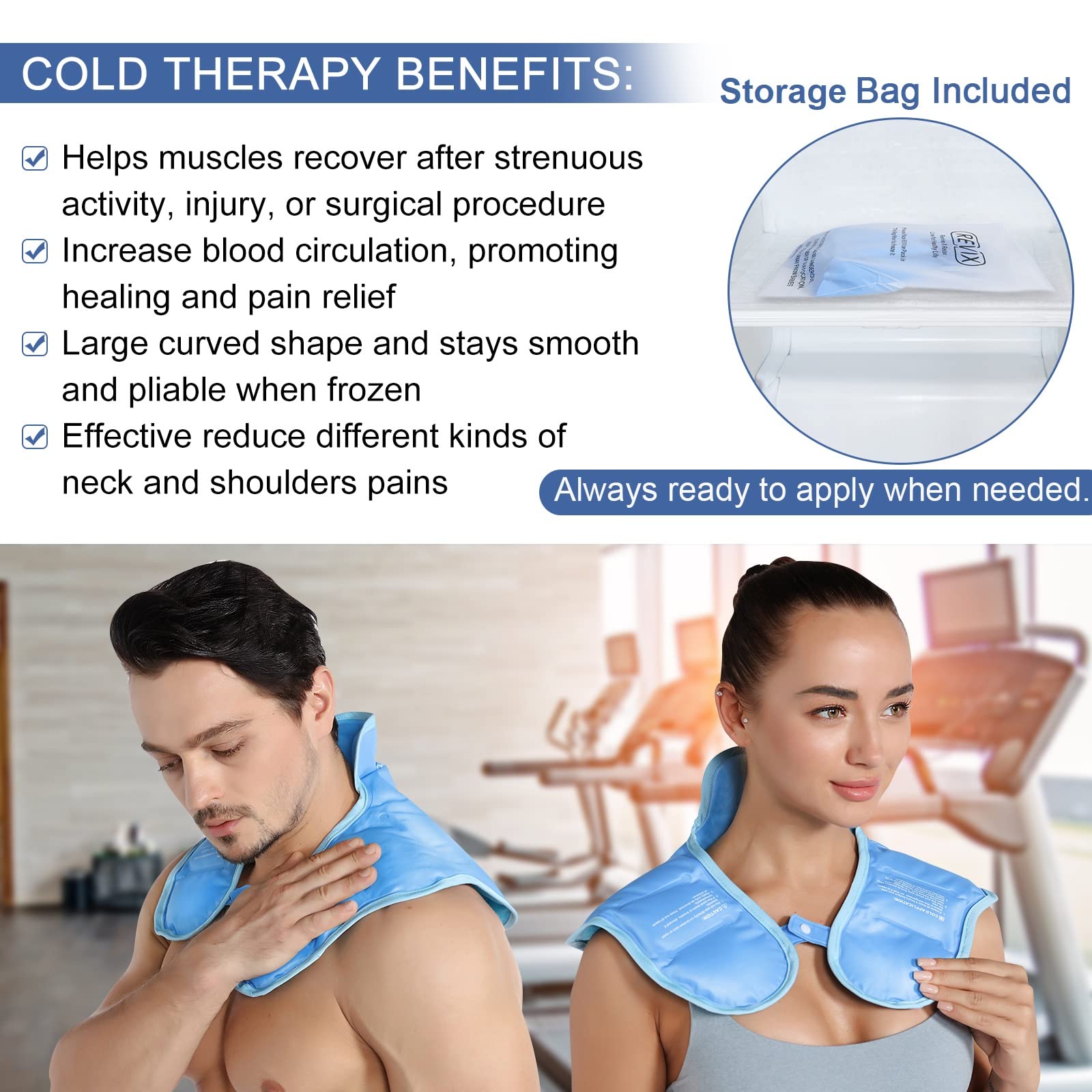 REVIX Ice Pack for Neck and Shoulders Upper Back Pain Relief, Large Ne ...