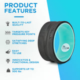 Chirp Wheel Foam Roller - Targeted Muscle Roller for Deep Tissue Massage, Back Stretcher with Foam Padding, Supports Back Pain Relief, Holds Up to 500 lbs., 4 x 4 x 24 inches