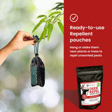 Predator Guard Repellent Plants Pouches - Stop Deer and Rabbits Eating Plants Trees Gardens and Vegetables - 10 Pack Lasts 12 Months - All Natural Ingredients (Deer Repel)