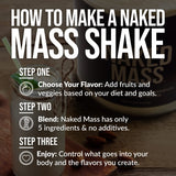 NAKED Nutrition Chocolate Naked Mass - All Natural Chocolate Weight Gainer Protein Powder - 8Lb Bulk, GMO Free, Gluten Free & Soy Free. No Artificial Ingredients - 1,360 Calories - 11 Servings