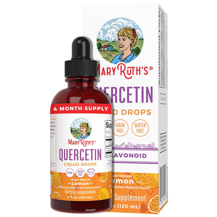 MaryRuth Organics | Quercetin 500mg Vitamin Liquid Drop | Sugar Free | Immune Support for Adults and Kids | Cellular Health | Vegan, Non-GMO, Gluten Free | 4 Fl Oz Pack of 1