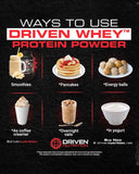 Driven WHEY- Grass Fed Whey Protein Powder: Delicious, Clean Protein Shake- Improve Muscle Recovery with 23 Grams of Protein with Added BCAA and Digestive Enzymes (Vanilla Dream, 5 lb)