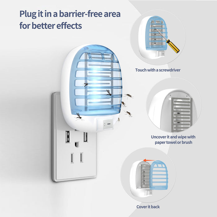 Indoor Bug Zappers, Fly Traps for Indoors, Insect Traps for Home Mosquito Killer for Kids & Pets, Home, Kitchen, Bedroom, Baby Room, Office (2 Packs)