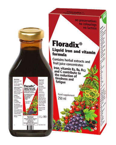 Floradix Floravital Liquid Iron and Vitamin Formula 8.5 fl.oz. - 250 ml. - Made in Germany (3 Pack)