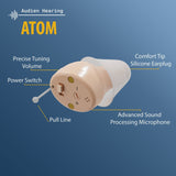 Audien Hearing ATOM Rechargeable Hearing Amplifier + Accessory Kit