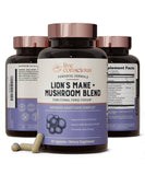 Live Conscious Lions Mane Mushroom Supplement Capsules for Brain Support w/Functional Mushrooms: Lion's Mane, Cordyceps, Reishi, and Turkey Tail Mushrooms - Cognitive Memory Supplement for Brain