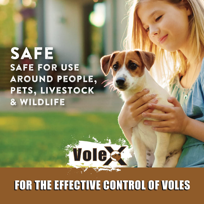 VoleX - Effective Against All Species of Voles. Safe for Use Around People, Pets, Livestock, and Wildlife