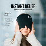 Migraine Relief Gel Ice Cap - 360° Form Fitting, Hot/Cold Therapy for Headaches, Tension, Stress