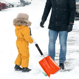 Kids Snow Shovel with D-Grip Handle, Durable Aluminum Blade, Toddler Snow Shovel for Car Trunk, Emergencies, Driveways, and Car Snow Removal. (Age 3+, 2 Packs) (Blue+Orange)