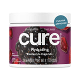 Cure Hydrating Plant Based Electrolyte Mix | FSA & HSA Eligible | Powder for Dehydration Relief | Made with Coconut Water | Non-GMO | No Added Sugar | Bulk Jar - 28 Servings - Berry Pomegranate Flavor