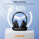 LEVN Wireless Headphones for TV Watching, TV Headphones Wireless for Seniors with TV Transmitter Charging Base, Hearing-impaired, No Audio Delay Blutooth Headphones, Plug and Play, Gifts for Elderly