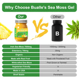 Bualle Sea Moss Gel Mango Pineapple Irish Seamoss Gel, 18 OZ Organic Raw Sea Moss Gel Rich in Minerals, Proteins & Vitamins, Natural Wildcrafted Antioxidant Health Supplement