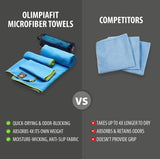 OlimpiaFit Quick Dry Towel - 3 Size Pack of Lightweight Microfiber Travel Towels w/Bag - Fast Drying Towel Set for Camping, Beach, Gym, Backpacking, Sports, Yoga & Swim Use﻿