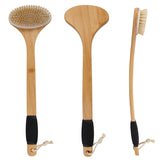 OWIIZI Back Scrub Brush for Shower,Stiff Boar Bristles Bamboo Curved Long Handle Antiskid Body Bath Brush for Back Use Wet or Dry,Deep Cleanse Large Surface Back Scrubber