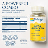 SOLARAY Mega Quercetin Healthy Cells, Heart, Circulatory & Respiratory System Support Bioflavonoids & AMPK Activator Non-GMO, Vegan 60 VegCaps