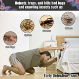 Bed Bug Traps 24 Pack, Sticky Glue Pre-Scented Bed Bug Killer, Early Detection Traps & Kills Bed Bugs, Spiders, Crickets, Cockroaches and Other Crawling Insects, Indoor Home & Outdoor Travel Use