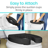 Vive Toilet Seat Cushion (Soft Cushioned Foam) - Easy Clean Soft Padded Bathroom Attachment - Elongated, Standard Seats - Comfort and Support Donut for Handicap, Adults (2" Cushioned Foam, Black)