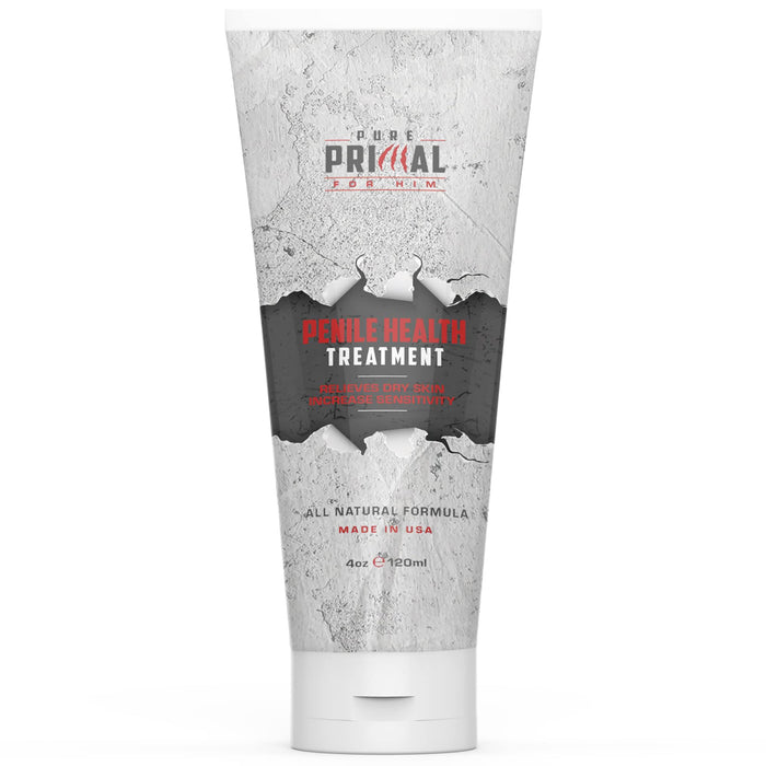 Pure Primal Premium Penile Health Cream - Advanced Moisturizing Penile Cream To Increase Sensitivity For Men - Moisturizer Penile Lotion For Anti-Chafing, Redness, Dryness and Irritation - 4 oz