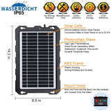 POWOXI-9W-Solar-Battery-Trickle-Charger-Maintainer -12V Portable Waterproof Solar Panel Trickle Charging Kit for Car, Motorcycle, Boat, Marine, RV, Trailer, Powersports, Snowmobile, etc.