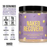 NAKED nutrition Naked Recovery - Mushroom Supplement Powder - Lions Mane, Cordyceps, Reishi, Tart Cherries, Lemon Balm - Adaptogen Wellness Formula, Stress Relief, Muscle Recovery - 30 Servings