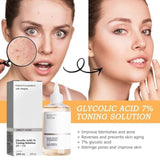 240mL Glycolic Acid Toner, Toning Solution，Glycolic Acid 7% Toning Resurfacing Solution Wrinkle Exfoliating Serum (8.12 fl.oz)