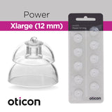 Genuine Oticon Hearing Aid Domes Minifit Power 12mm (0.47 inches - XLarge), Oticon Branded OEM Denmark Replacements, Authentic Accessories for Optimal Performance -3 Pack/30 Domes Total