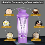 Electric Protein Shaker Bottle, 24 oz USB Rechargeable Blender Bottles, Shaker Bottles for Protein Mixes with BPA Free, Made with Tritan Portable Blender Cup for Protein Shakes (Purple)