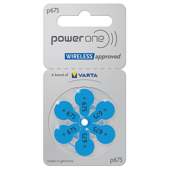 60 Powerone Hearing Aid Batteries No Mercury Size-675, 4 Pack (Batteries)