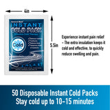 General Medi Instant Ice Cold Pack (4”x 5.5”) – 50 Packs Disposable Cold Therapy Ice Packs for Pain Relief, Swelling, Inflammation, Sprains, Toothache – for Athletes & Outdoor Activities