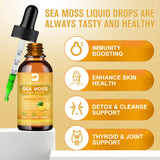 B BEWORTHS Sea Moss Liquid Drops - Organic Irish Sea Moss Gel with Burdock Root Supplement, Seamoss Gel for Immune Support, Joint & Thyroid Support, Detox Cleanse & Digestion Support
