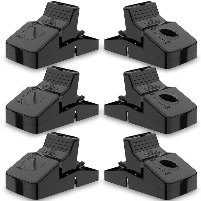 Pest Control Rat Traps, Professional Multi Captsure Set of 6 Large Snap Trap, Solutions for Indoor Outdoor AntiRodent Protection, Reusable Master Trapping Against Mouse, Chipmunk, Squirrel